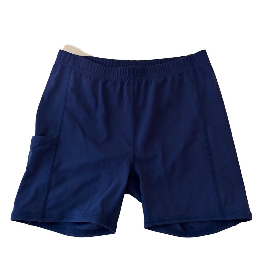 Luxletic Lilly Pulitzer Biker Shorts Women's XXS Navy Blue Pockets 4" Pull On